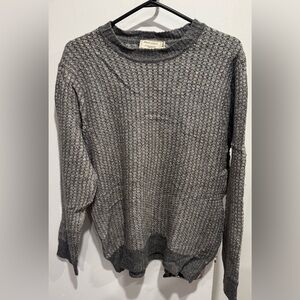 MAISON KITSUNE Paris wool camel extra fine gray sweater cable knit designer L